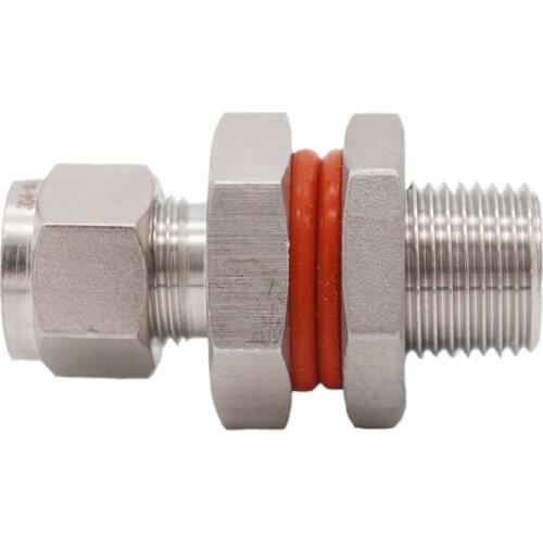 Heat Exchange Recirculatin (HERMS) Coil Weldless Bulkhead for 1/2" OD. Tube, 1/2" Male NPT x 1/2" Compression