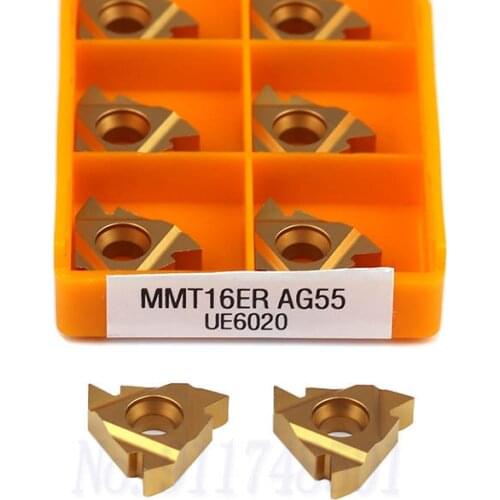 10pcs MMT16ER AG60 AG55 VP15TF Threaded Insert MMT16IR AG60 AG55 US735 UE6020 CNC Lathe Tool Carbide Insert Thread Turning Tools