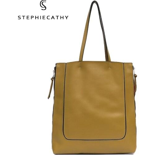 SC Large Flat Genuine Leather Tote For Women Luxury Brand Design Shoulder Bags Female Fashion Casual Cowhide Top-handle Handbags