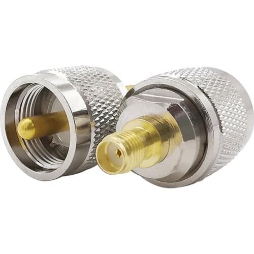 SMA Female Jack to UHF PL259 PL-259 Male Plug RF Coaxial Coax Adapter Nickel Plating Straight RF Connector