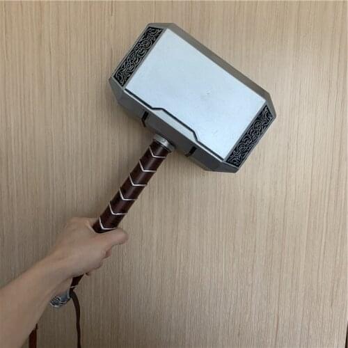 44cm Super Hero Hammer Cosplay 1:1 Thunder Hammer Weapons Model Kids Gift Movie Role Playing Safety PU Halloween Cos Toy