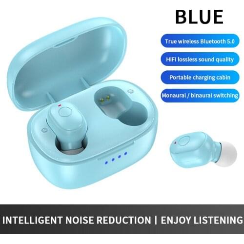 TWS Wireless Bluetooth Earphone Headphones 3D Stereo Sound Music In-ear Earbuds Headsets with Charging Box for Smartphones