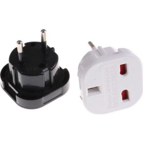 1pcs UK To EU Europe European Universal Travel Charger Adapter Plug Converter 2 PiN Wall Plug Socket
