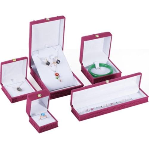 High-End Embossed Rose Flower Jewelry Storage Box Ring Bracelet Necklace Pendant Packaging Gift Box White Inner