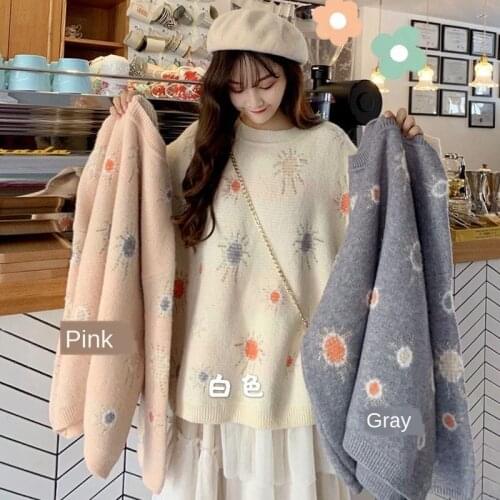 Ladies Sweater Loose Outer Wear Thick New Korean Style Sweater Coat Cardigan Pullover Loose Outer Wear Retro Jacket