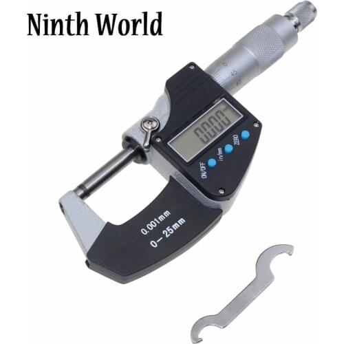 0-25mm Metric Imperial Digital Display Micrometer External Micrometer 0.001mm / 0.00005 inch Caliper Gauge Measuring Tool