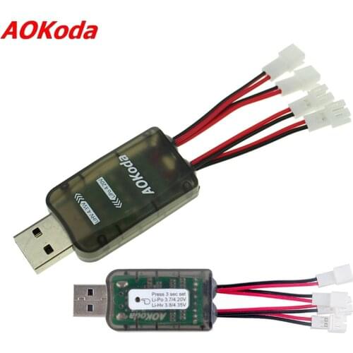 1pcs AOKoda CX405 4CH Micro Multi USB Battery Charger For 1S Lipo LiHV Battery For RC Helicopter Airplane Toys