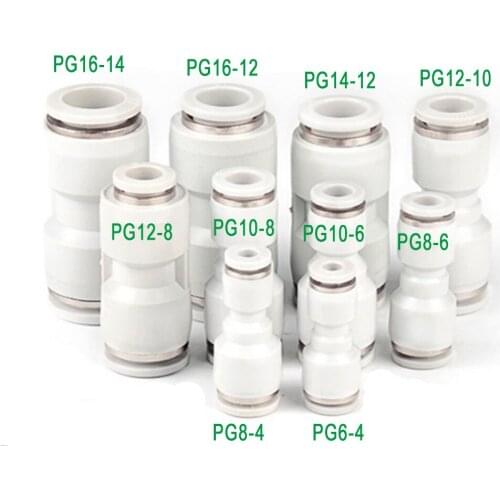 10PCS Air Pneumatic Push in Connector Fitting OD Tube Straight with reducing Union Gas Connector Slip Lock Quick Coupling