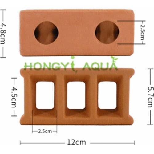 Fish tank landscaping Fish dodging hole Dodge house Breeding tank Three-hole clay pot Aquarium supplies