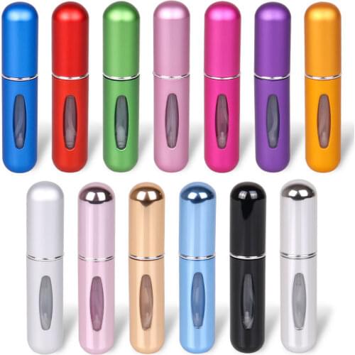 5ml Perfume Atomizer Portable Liquid Container For Cosmetics Mini Aluminum Spray Alcochol Empty Bottle Refillable For Traveling