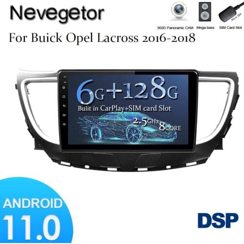 Android 11.0 4G Lte Car multimedia navigation system GPS player For BUICK OPEL Lacross 2016 2017 2018 IPS screen Radio stereo