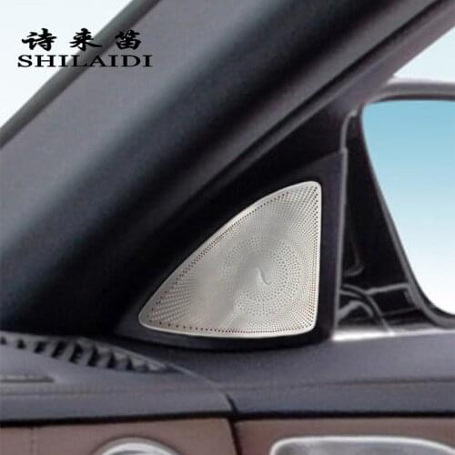 Car styling For Mercedes Benz S class W222 S320 400 500 Audio Speaker Covers Stickers stainless steel Auto Interior Accessories