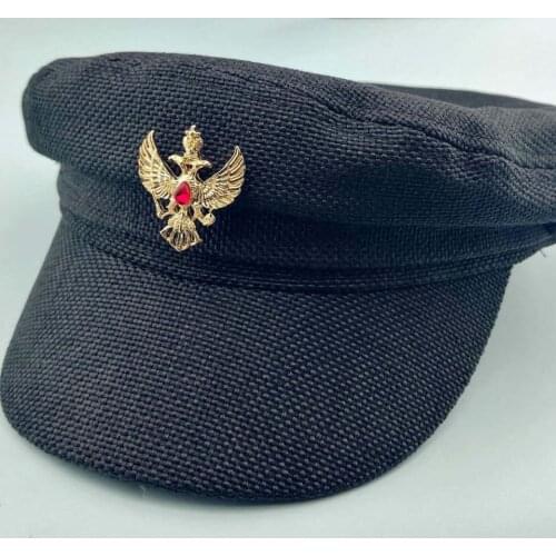 Classic Russia Badge Gold Plated Red Zircon Double Headed Eagle Masonic Brooch Pins Collar Pin Party Jewelry Men Women Gifts