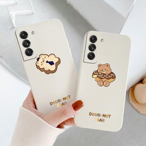 Cute Little Bear Phone Case For Samsung Galaxy S21 S20 FE S10 Note 20 10 Ultra Plus A72 A52 A42 A32 A71 A51 A41 A31 A21S Cover