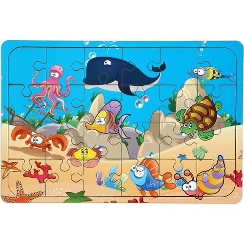 Maketçiniz Ocean Creatures 24 Wooden Puzzle with