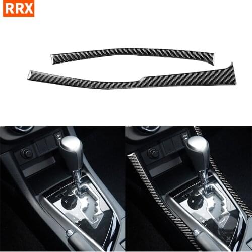 For Toyota Corolla Levin 2014 2015 2016 2017 2018 Carbon Fiber Central Control Gear Side Strips Trim Stickers Car Accessories