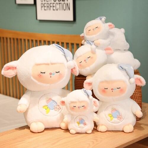30-45cm White Cute Lamb Pillow Plush Stuffed Toy Home Sleep Plush Adult Childrens Birthday Gift
