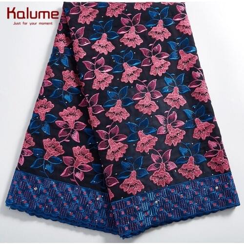 Kalume Fashion African Swiss Cotton Lace Fabric High Quality Swiss Voile Lace In Switzerland Stones Nigerian Voile Laces F2309