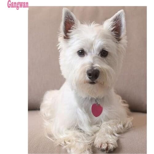 Diy Cross Stitch Terrier Dog Diamond Embroidery Painting cute pet puppy 5D Full Square round Drill Mosaic picture by numbers art