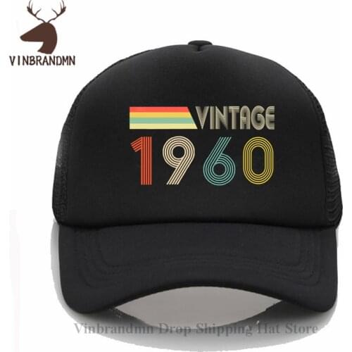 New summer Vintage 1960 Baseball caps Birthday Born in 1960 hats men Women 1960 Birth Year net hat 60th Anniversary Fishing hats
