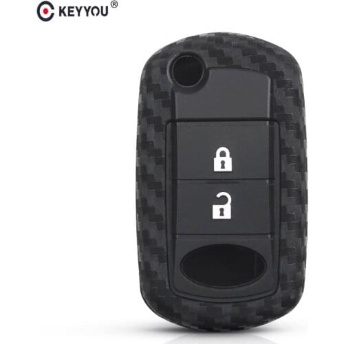 KEYYOU 10pcs Flip For Land Rover Range Rover Sport LR3 Discovery Fob Car Styling Silicone Carbon Fiber Key Case Cover 3 Buttons
