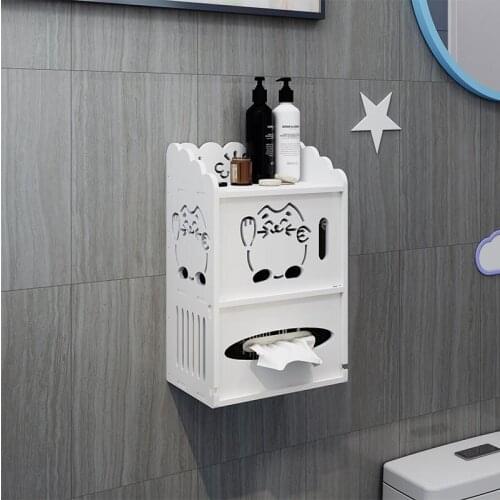 Toilet Paper Towel Box Shelf Toilet Paper Box Storage Box Non-perforated Toilet Hand Towel Box Roll Paper Drawer Creative
