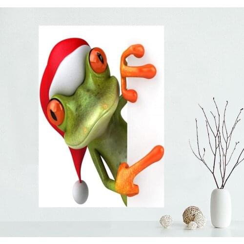 Nice Custom Frog Funny Canvas Poster Print painting Art Wall Silk Poster cloth print DIY Fabric Poster Y.23