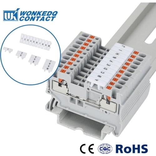 ZB3.5 Zack Marker Strips With Standard Numbering With Blank for PT 1.5 DIN Rail Terminal Blocks 10Pcs