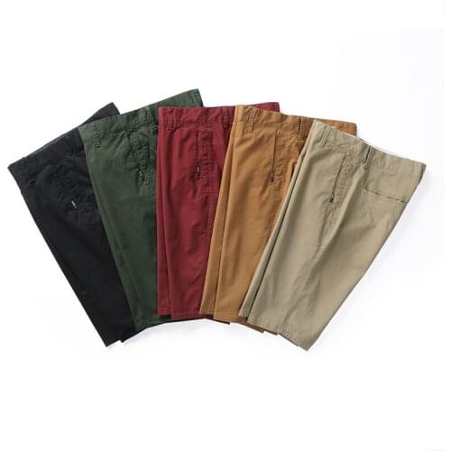 Mens Summer Brand New Cargo Shorts 100% Cotton Twill Zipper High Quality Plus Size 5 Color Casual Shorts BVCHAJ