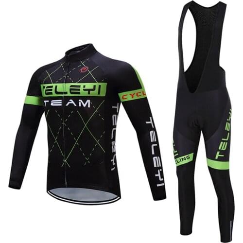 Male 2021 TELEYI Racing Bike Clothing Kits MTB Maillot Bicycle Jersey Sets Cycling Clothes Kits Mens Triathlon Suit Riding Dress