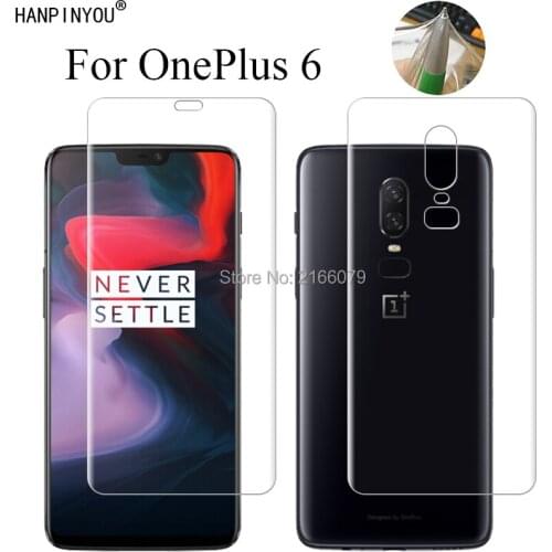 For OnePlus 6 A6000 A6003 One Plus 1+ 6 Soft TPU Front Back Full Cover Screen Protector Transparent Protective Film +Clean Tools