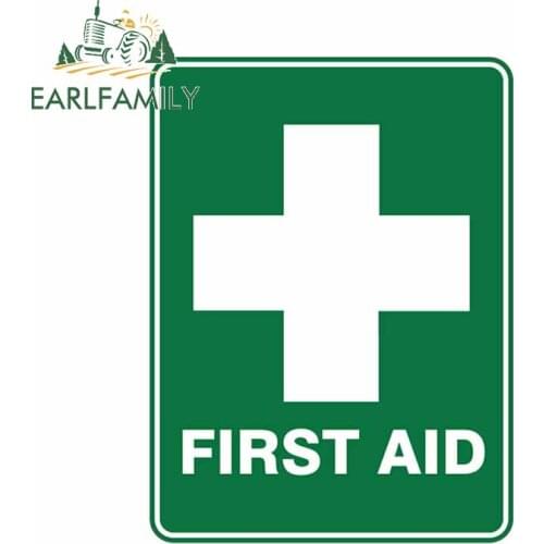 EARLFAMILY 13cm x 9.8cm For First Aid Motorcycle Car Stickers Waterproof Decal Personality Occlusion Scratch Suitable for SUV