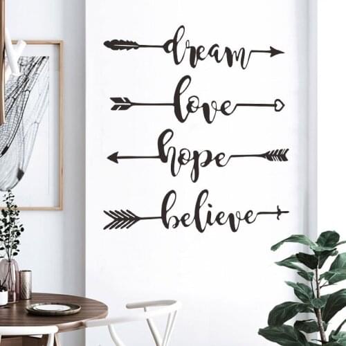 Dream Love Hope Believe ​art english Wall sticker Inspirational office wallpaper living room bedroom decoration home stickers