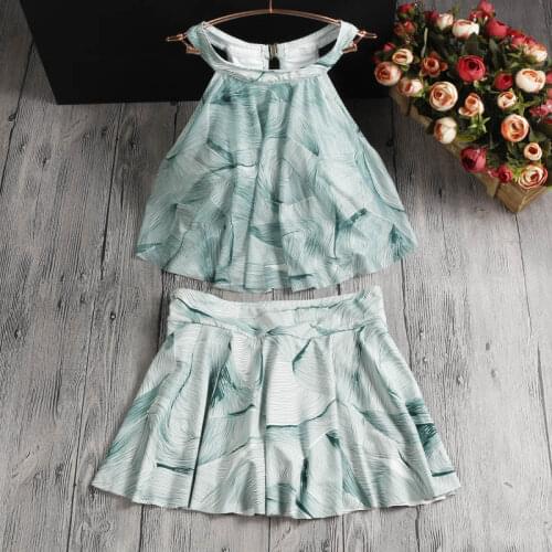 2021 New Sexy Women Two Piece Suits Swimwear Female Swimming Dress Skirt Printed Tankinis Bikini Set Swimsuit Swim Beach Wear