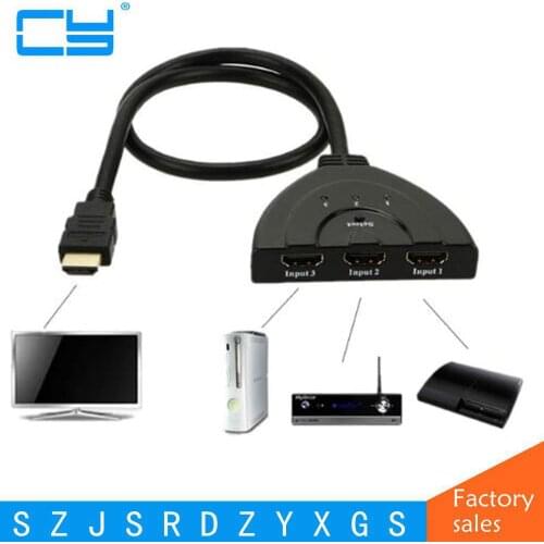 New 3 Port HDMI Multi Display Auto Switch Hub Box 1.3 1080P Switcher 3 in 1 out Splitter for HDTV DVD Xbox 360 PSP 50cm