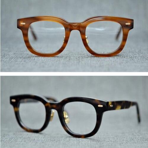 LKK Anti-blue ray anti-radiation computer goggles retro prescription glasses for men and women myopia glasses Plate thick frame