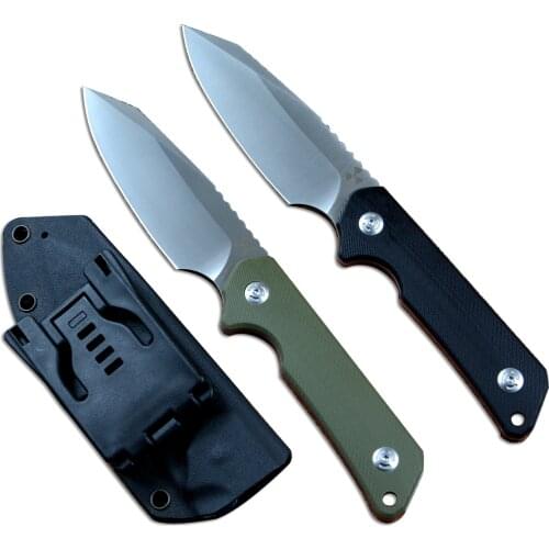 D2 Stainless Steel Blade Fixed Hunting Knives Full Black or Green G10 Handle with Kydex Sheath Outdoor Camping Tactical Tool