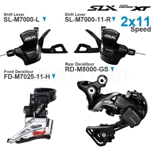 Shimano SLX DEORE XT M7000 2x11v Groupset 2x11speed with Shifter Front Derailleur and M8000 Rear Derailleur Original Parts