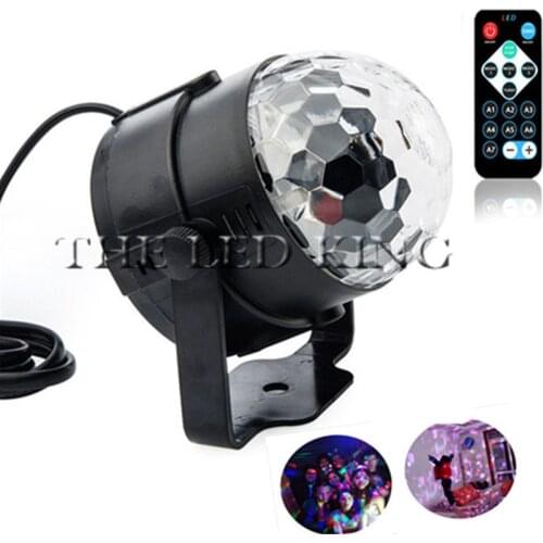 9W Mini Popular RGB LED Crystal Magic Ball Stage Effect Lighting Lamp Party Disco Light 85-240V EU US Plug Soundlights Spotlight