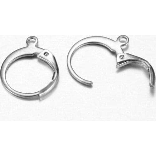 PandaHall 20pcs Stainless Steel Lobster Claps Leverback Earring Clasps Components For Jewelry Making Supplies F60