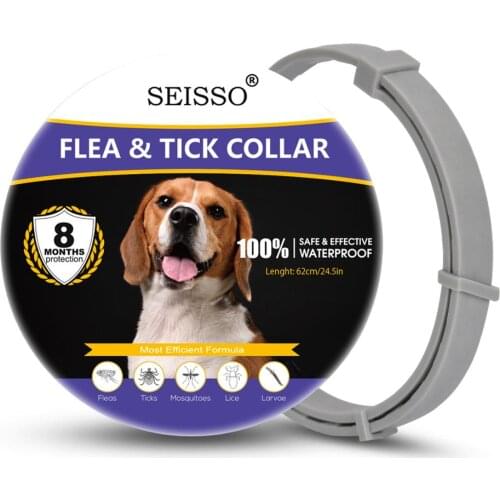 SEISSO Large Dog Collar Anti Flea Collar for Dog Pets Accessories for Cat Prevents Mosquitos Waterproof 8 Months Protection