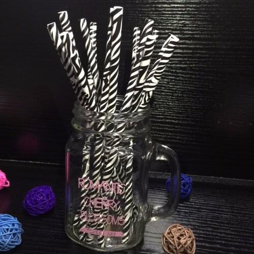 25pcs/lot Kawaii Zebra Paper Drinking Straws For Birthday Party Baby Shower Xmas Festival Event Party Supplies Creative Straws