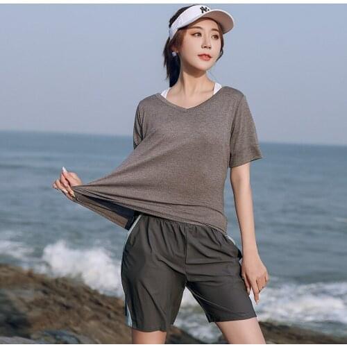 4XL Summer Women Sport Suit Quickly Dry Loose Sweatshirt+short Jogger Exercise Gym Workout Running Set Sportswear Sweatsuit