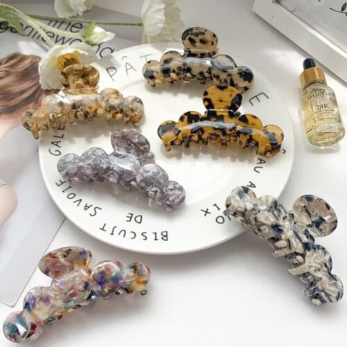 Wavy Acetate Plate Hair Accessories Hair Catch Korean Ins Round Clamp Plate Hair Girly Temperament Summer Clip Hair Hair Claws