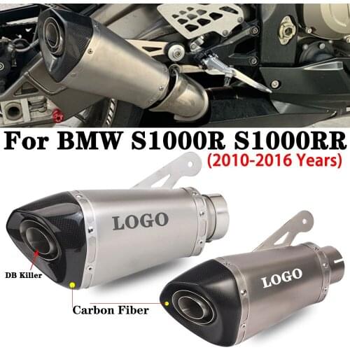 For BMW S1000R 2010-2016 S1000RR 2010-2014 Motorcycle Exhaust Muffler Escape Moto Carbon Fiber Modified Muffer with DB Killer