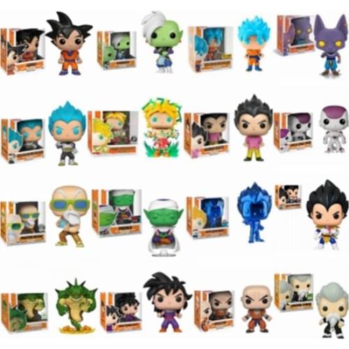 10cm Anime Dragon Ball Z POP Super Saiyan bule Goku VEGETA Red Hair Action Figure PVC Collection Model Doll