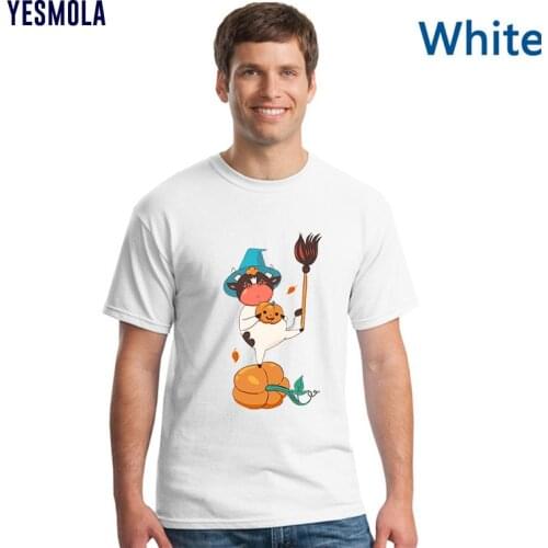 YESMOLA Halloween Cartoon Calf Print T-shirt for Men Custom T Shirt Casual Short Sleeve O-neck Tshirt Comfortable Homme Tops Tee
