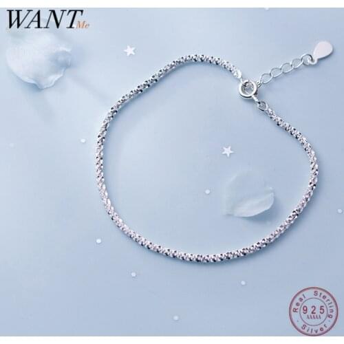 WANTME Genuine 100% 925 Sterling Silver Gypsophila Starry Bracelets&Bangles for Women Party Anniversary Accessories Jewelry Gift