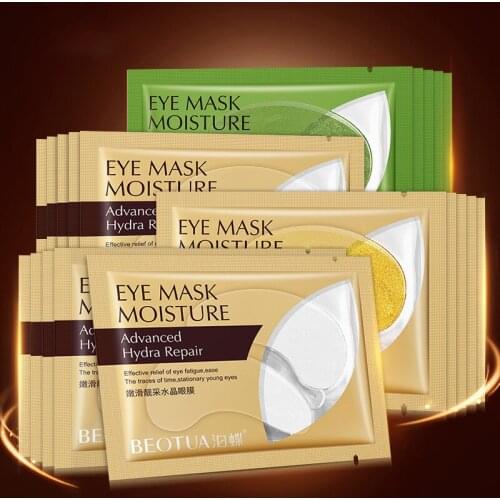 Eye Care 10 PCS Seaweed Crystal Collagen Gold Eye Mask Natural Moisturizing Hydrogel Gel Eye Patches Anti Bags Dark Circles