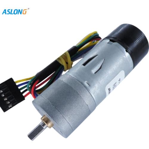 12V Electric Motors Jga25-370B Dc Gear Motor Encoder Low Speed Brush DIY Micro Reductor Torque Motor Metal Gearbox Reducer